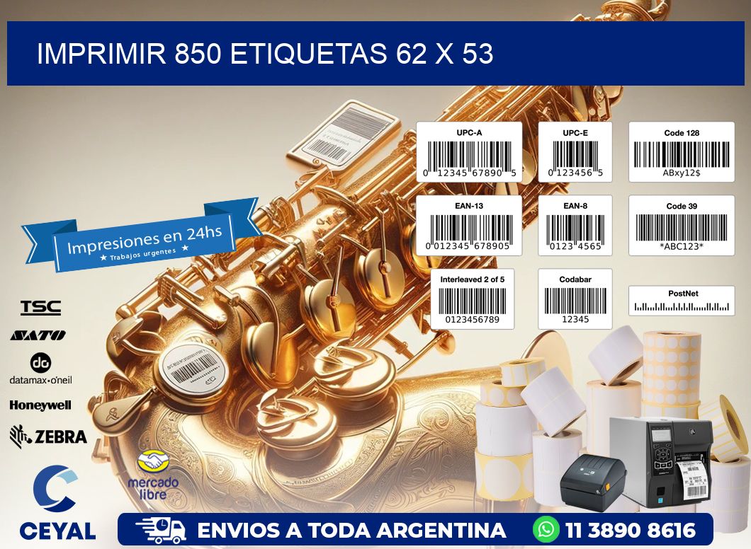 IMPRIMIR 850 ETIQUETAS 62 x 53