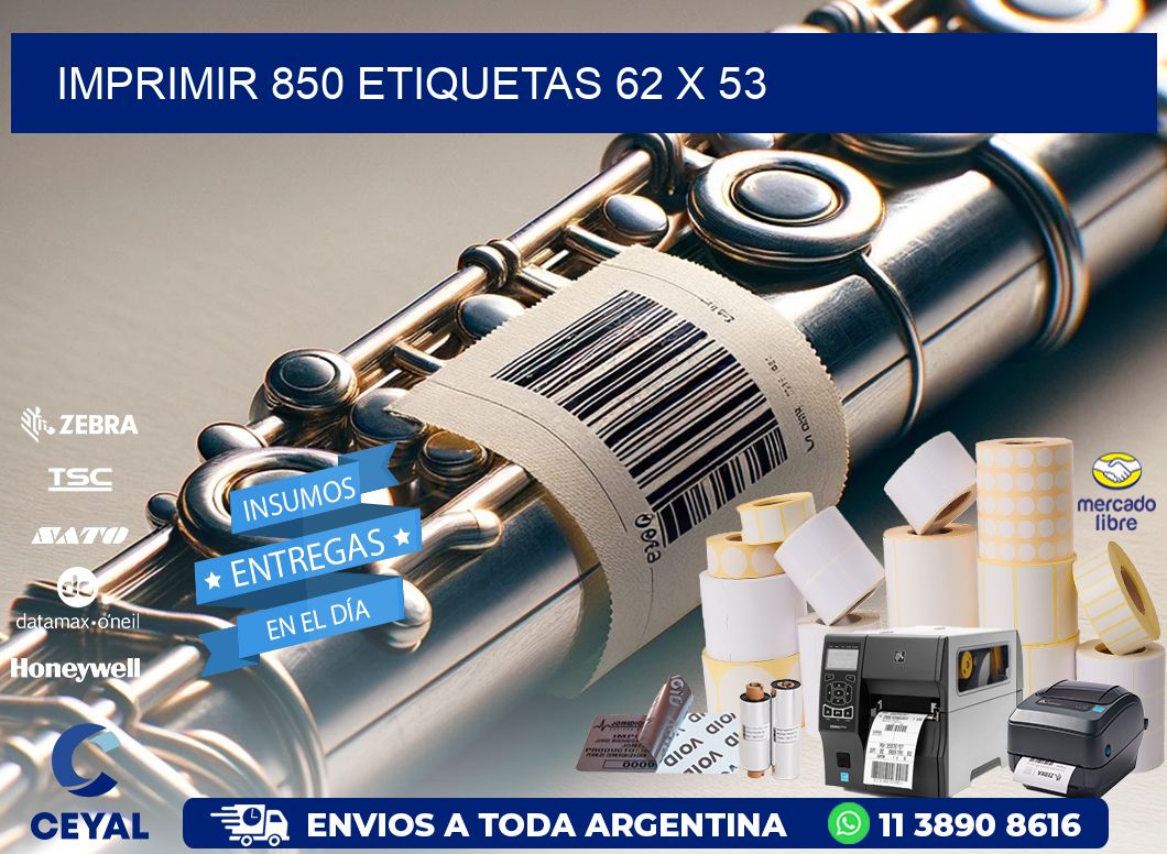 IMPRIMIR 850 ETIQUETAS 62 x 53