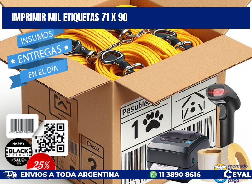 IMPRIMIR MIL ETIQUETAS 71 x 90