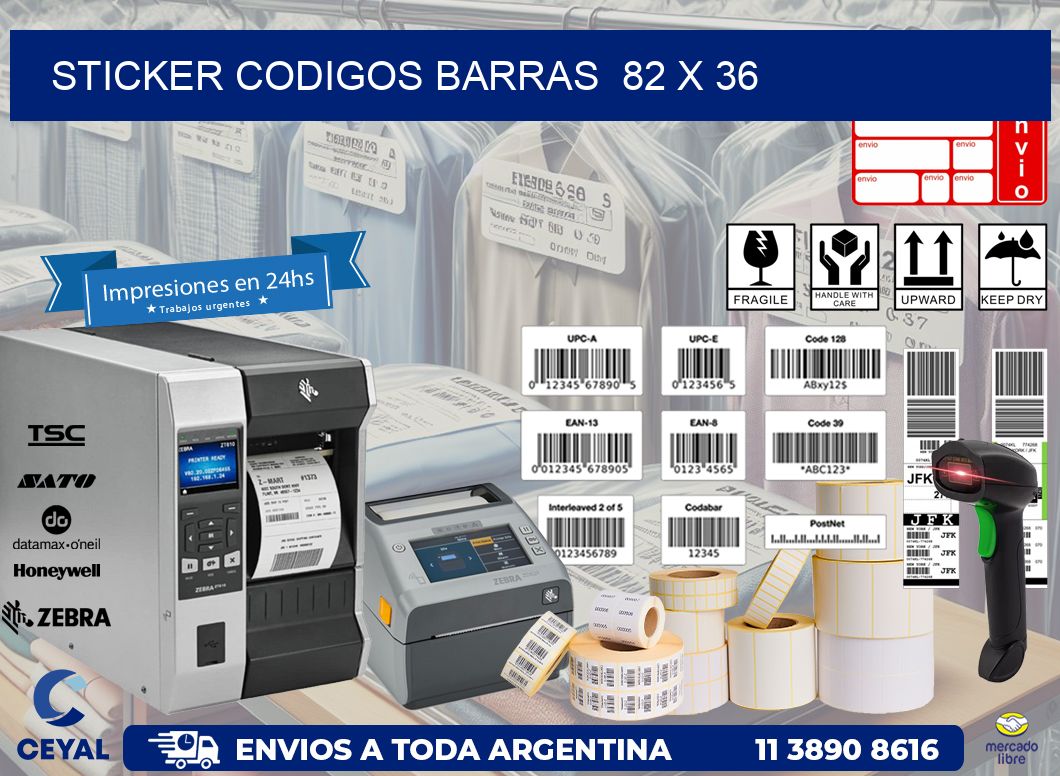 STICKER CODIGOS BARRAS  82 x 36