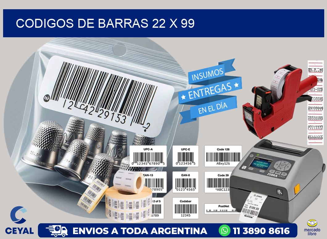 codigos de barras 22 x 99