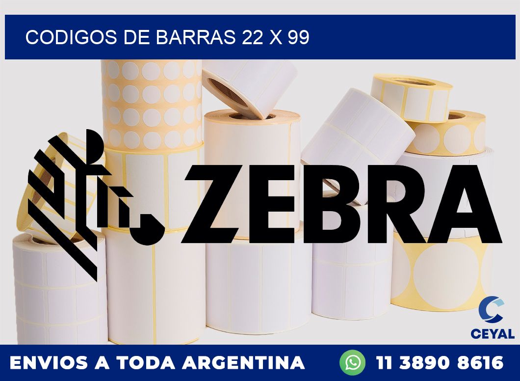 codigos de barras 22 x 99