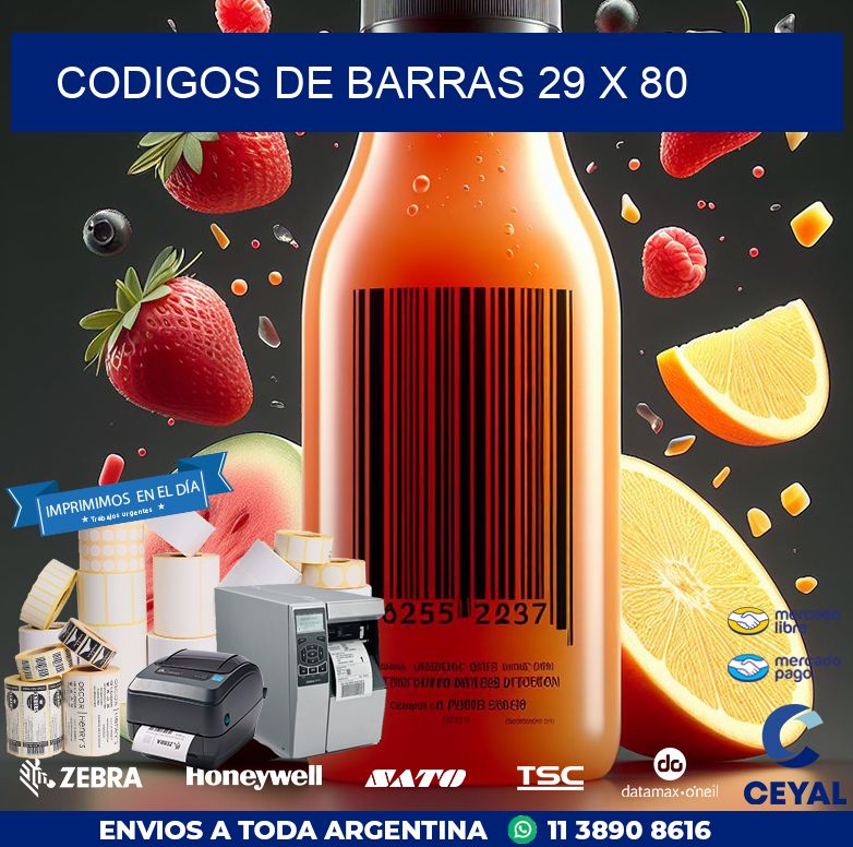 codigos de barras 29 x 80