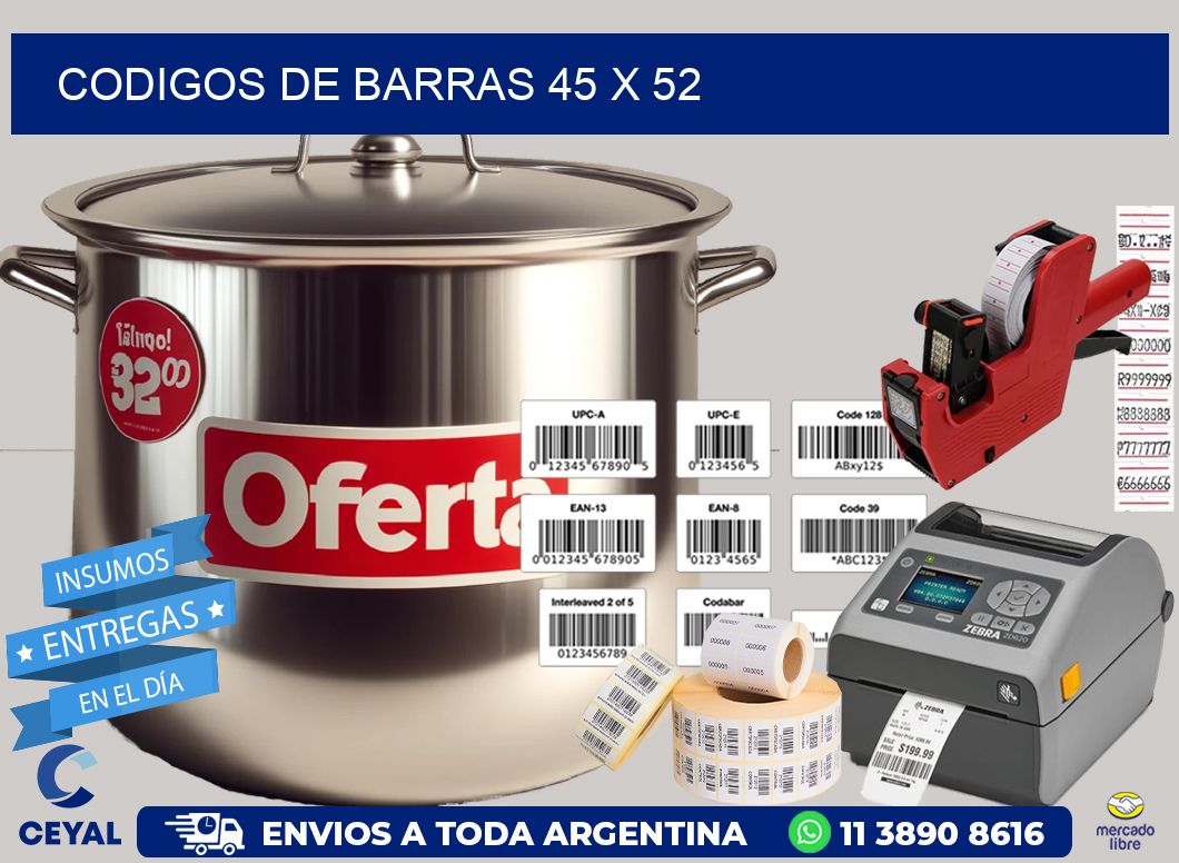 codigos de barras 45 x 52