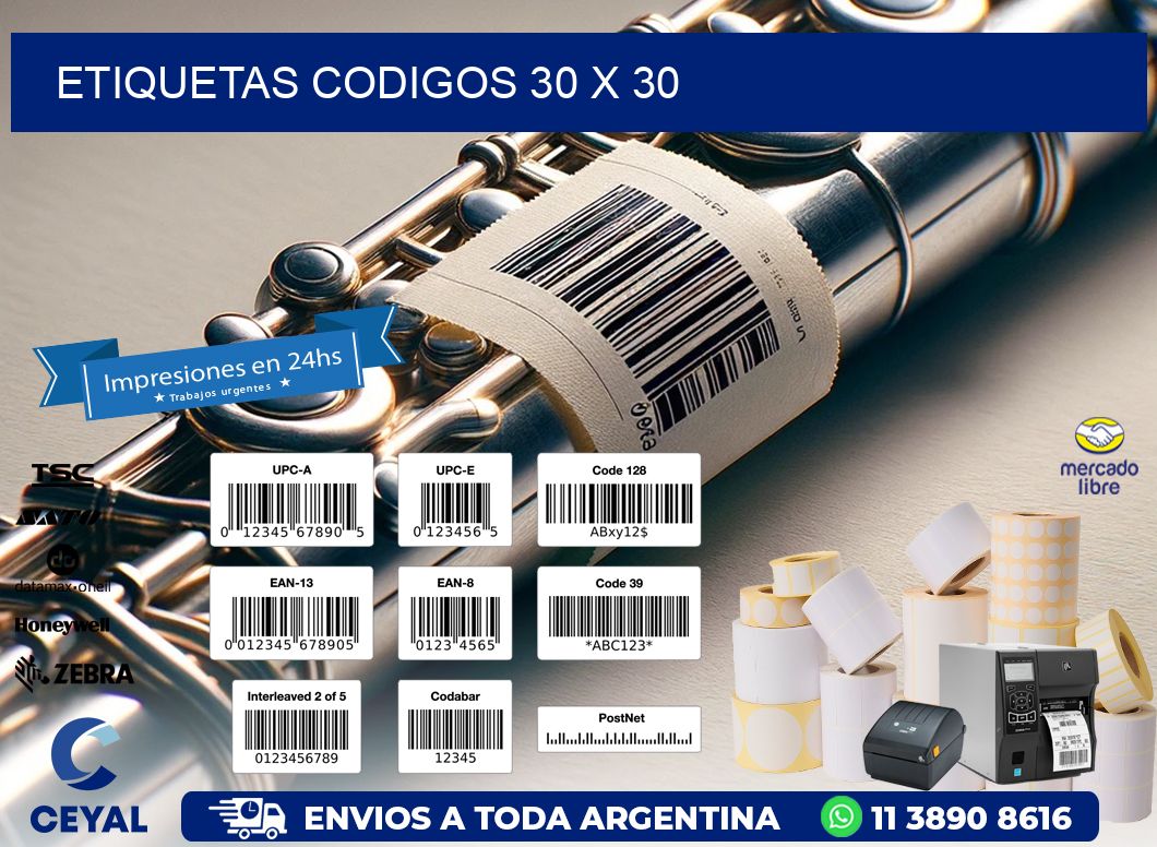 etiquetas codigos 30 x 30