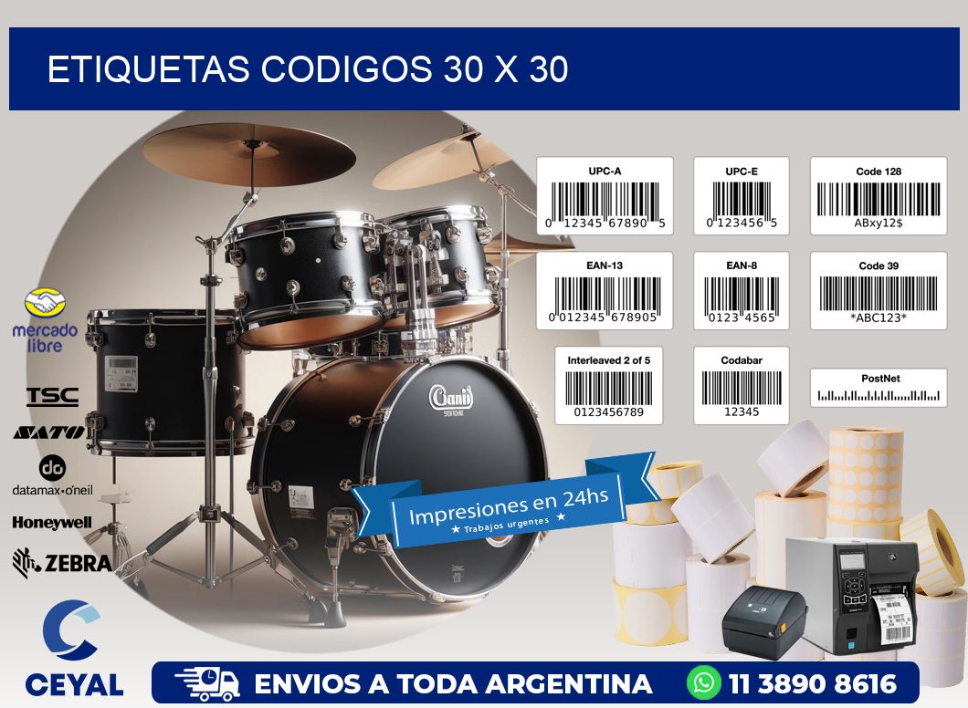etiquetas codigos 30 x 30
