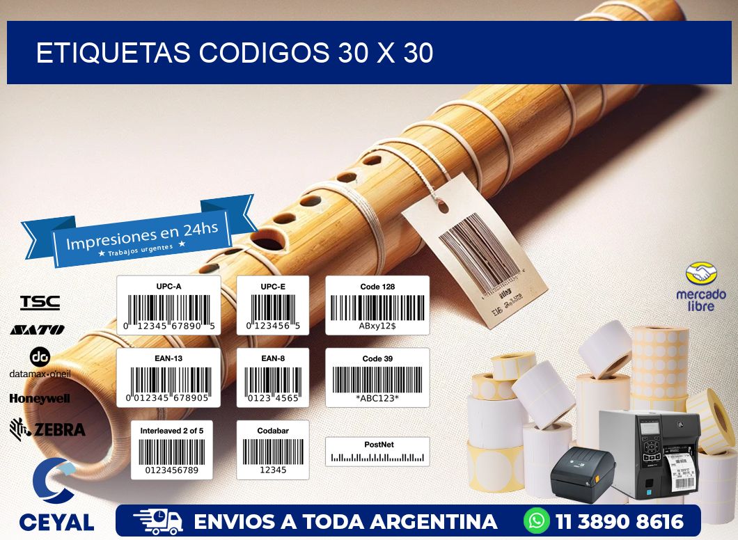 etiquetas codigos 30 x 30