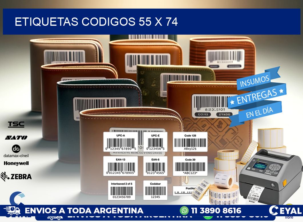 etiquetas codigos 55 x 74