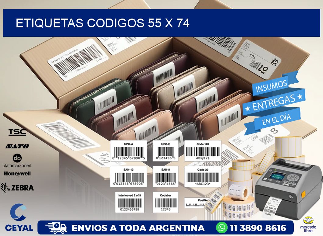 etiquetas codigos 55 x 74