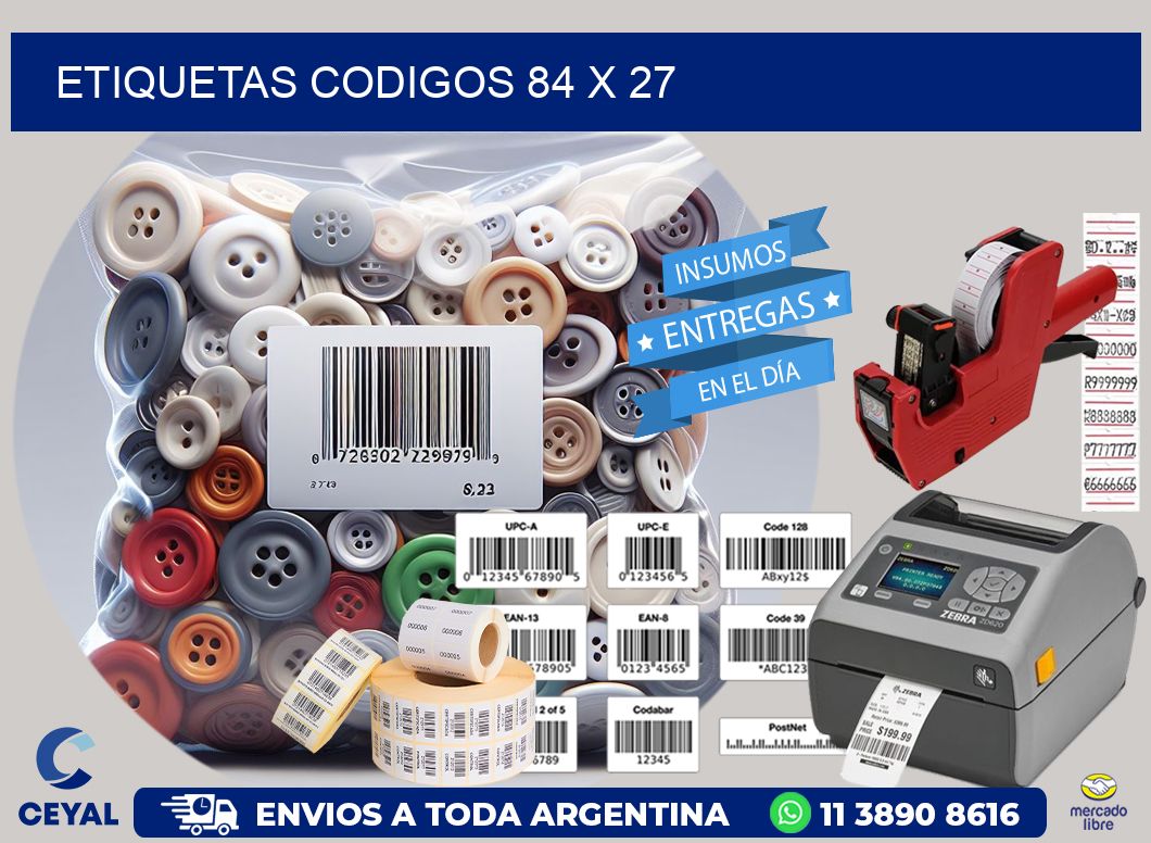 etiquetas codigos 84 x 27