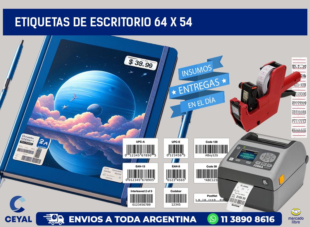 etiquetas de escritorio 64 x 54