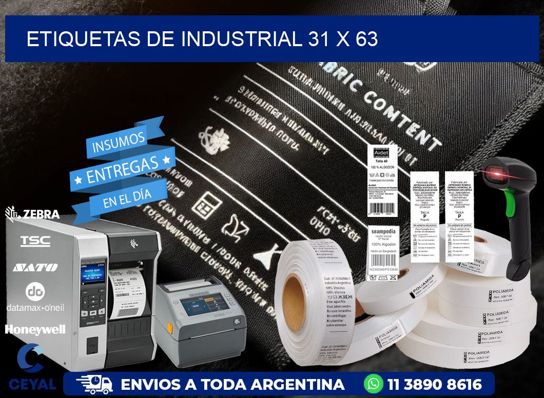 etiquetas de industrial 31 x 63