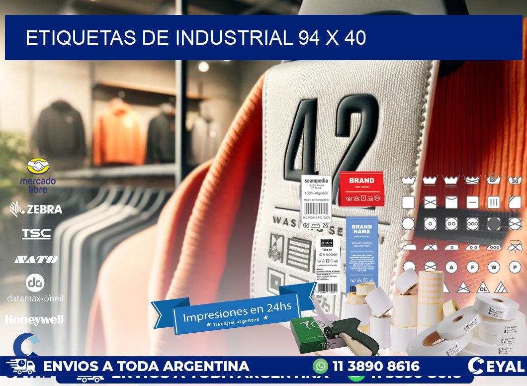 etiquetas de industrial 94 x 40