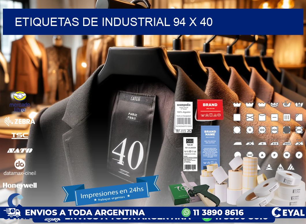 etiquetas de industrial 94 x 40