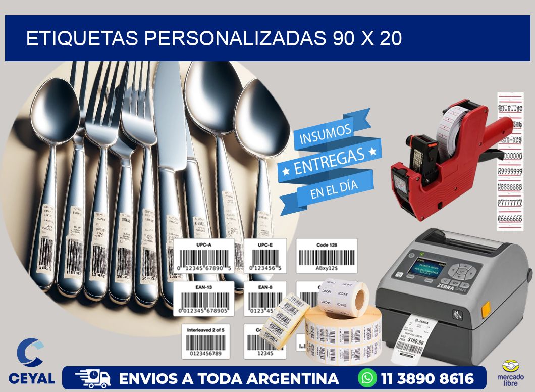 etiquetas personalizadas 90 x 20