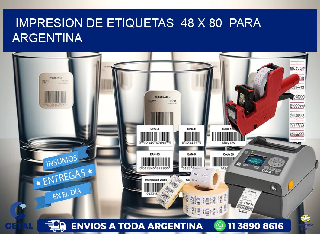 impresion de etiquetas  48 x 80  para argentina