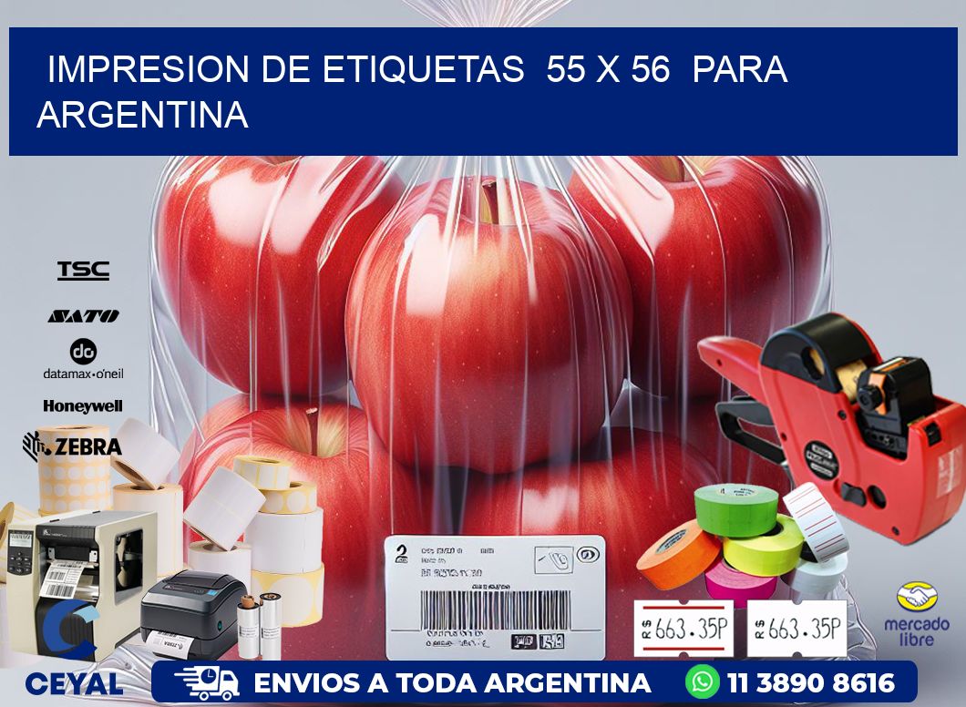 impresion de etiquetas  55 x 56  para argentina