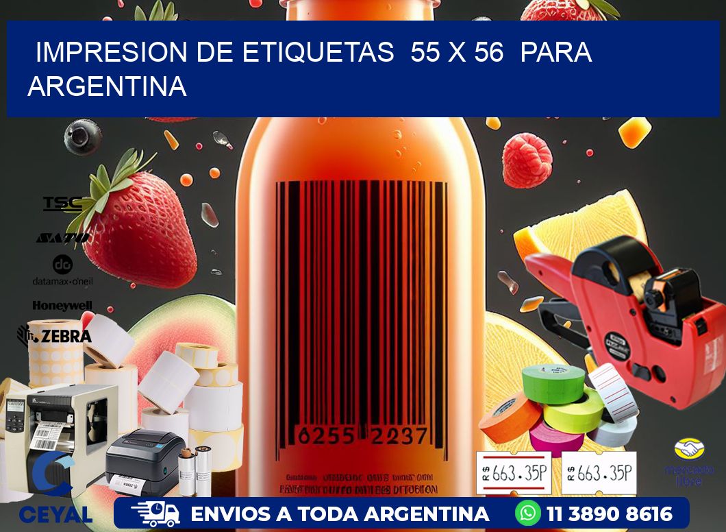 impresion de etiquetas  55 x 56  para argentina