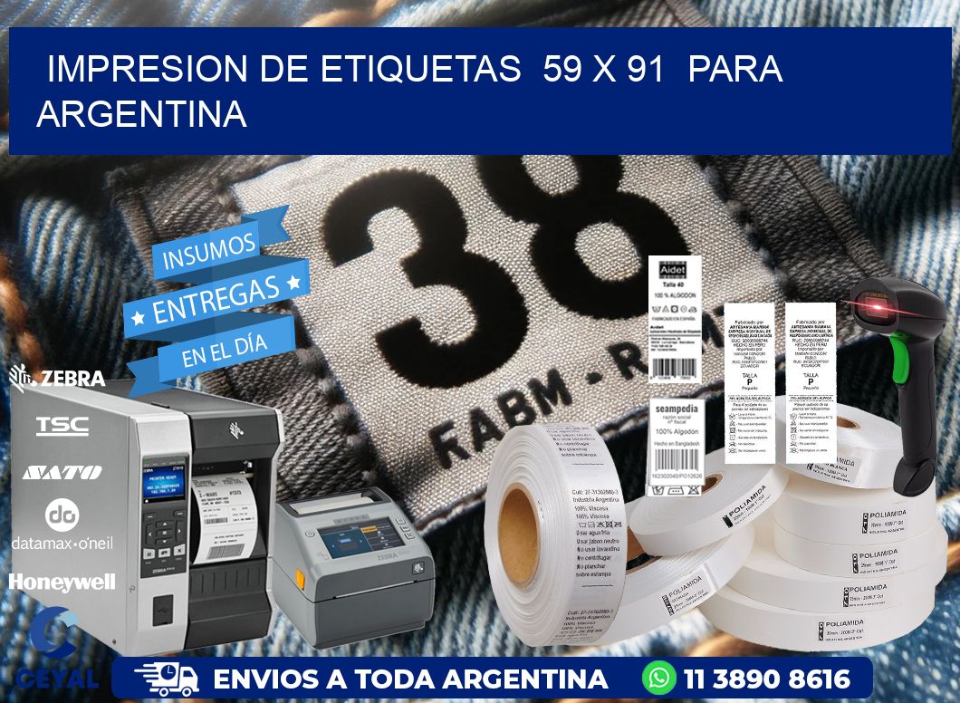 impresion de etiquetas  59 x 91  para argentina