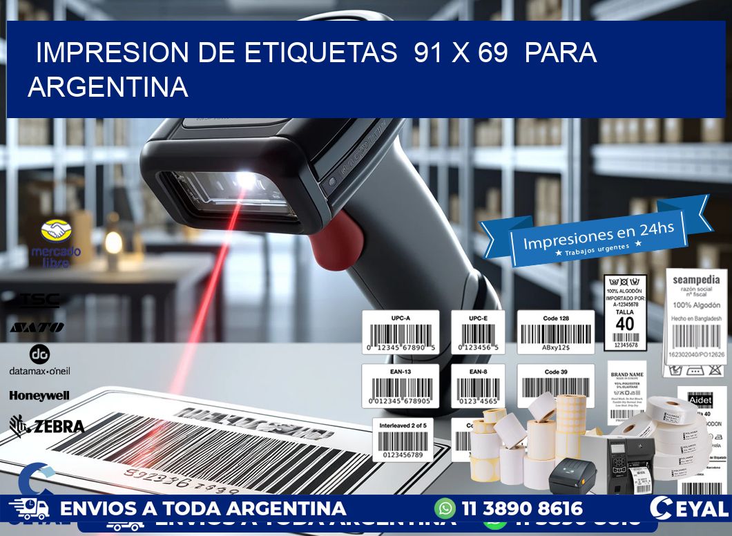 impresion de etiquetas  91 x 69  para argentina