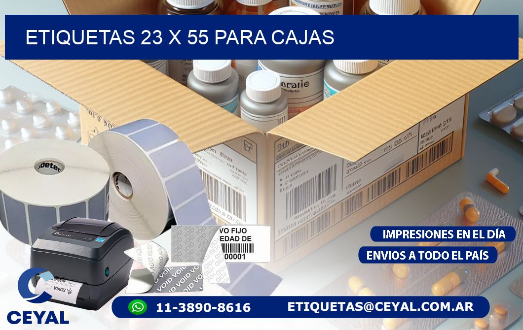 ETIQUETAS 23 x 55 PARA CAJAS
