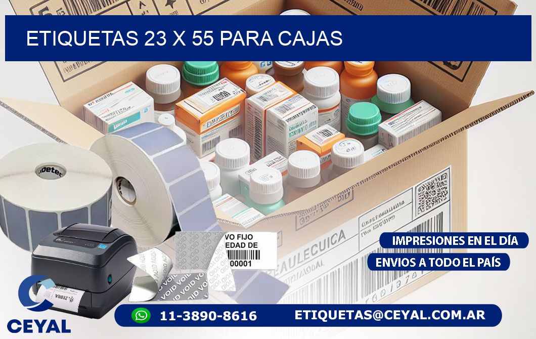 ETIQUETAS 23 x 55 PARA CAJAS
