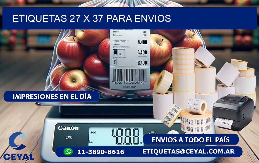 ETIQUETAS 27 x 37 PARA ENVIOS