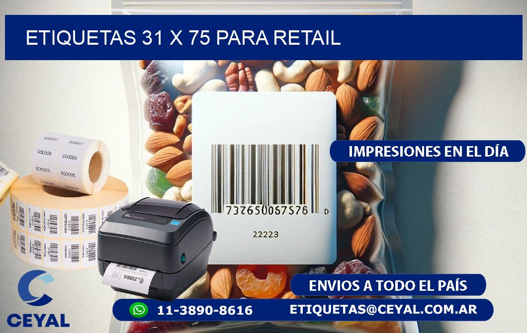 ETIQUETAS 31 x 75 PARA RETAIL