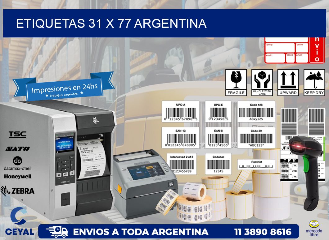 ETIQUETAS 31 x 77 ARGENTINA