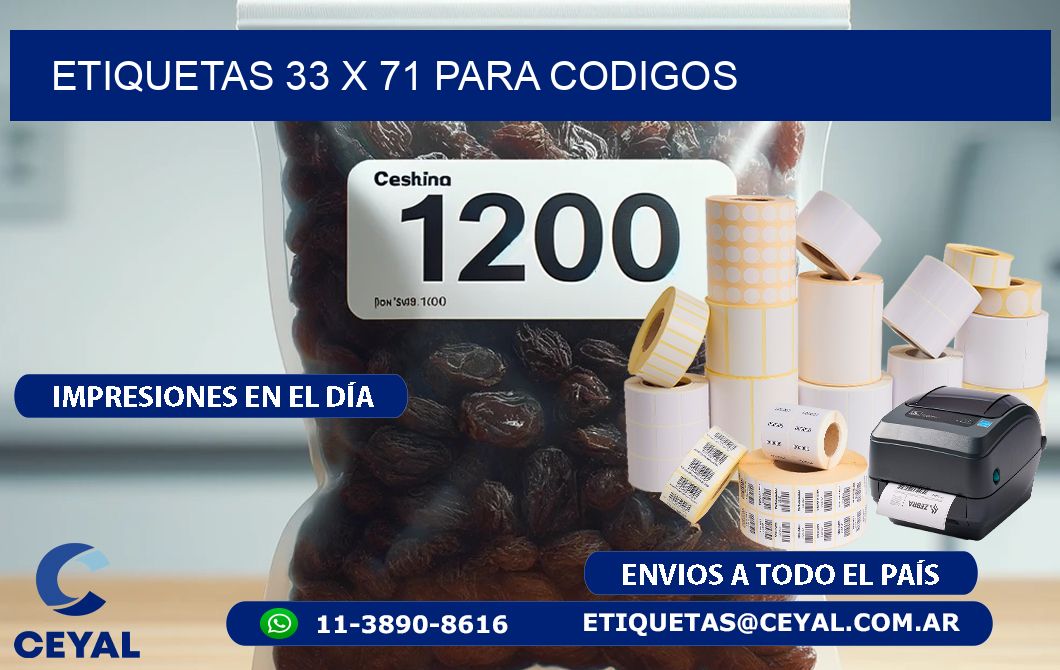 ETIQUETAS 33 x 71 PARA CODIGOS