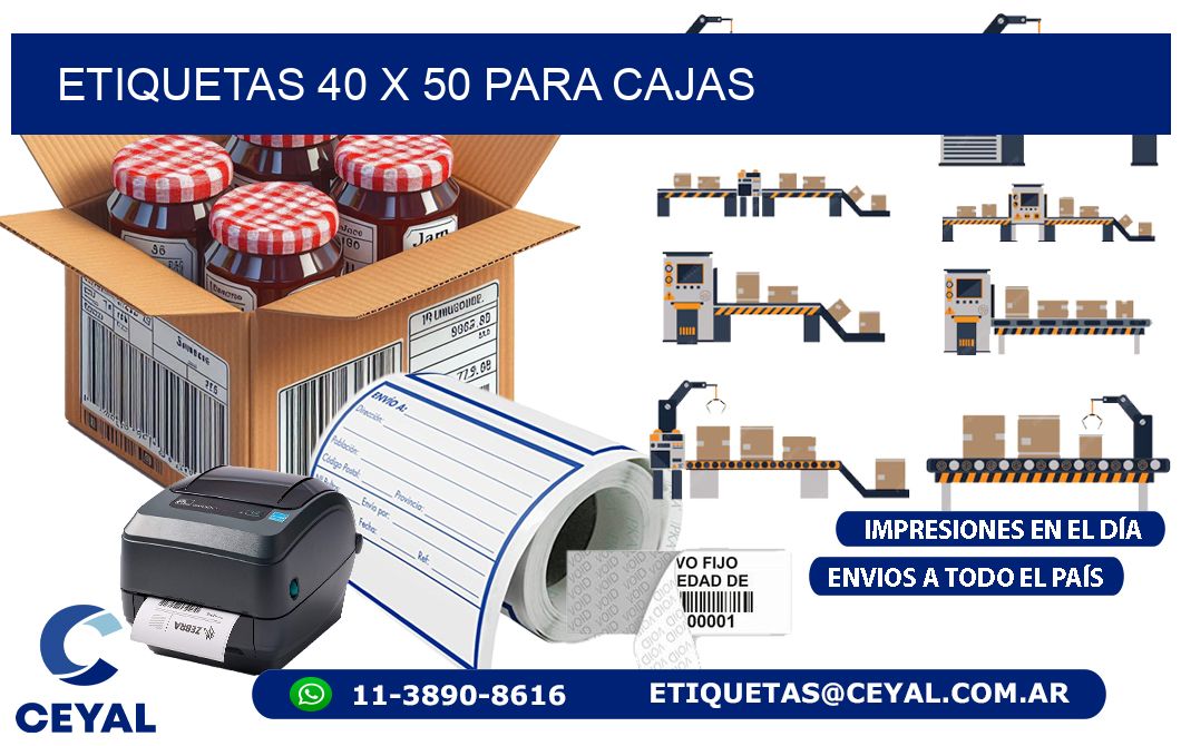 ETIQUETAS 40 x 50 PARA CAJAS