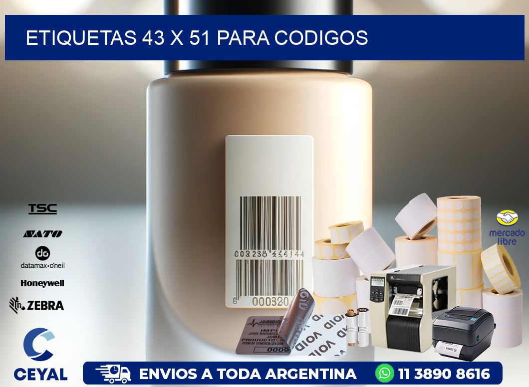 ETIQUETAS 43 x 51 PARA CODIGOS