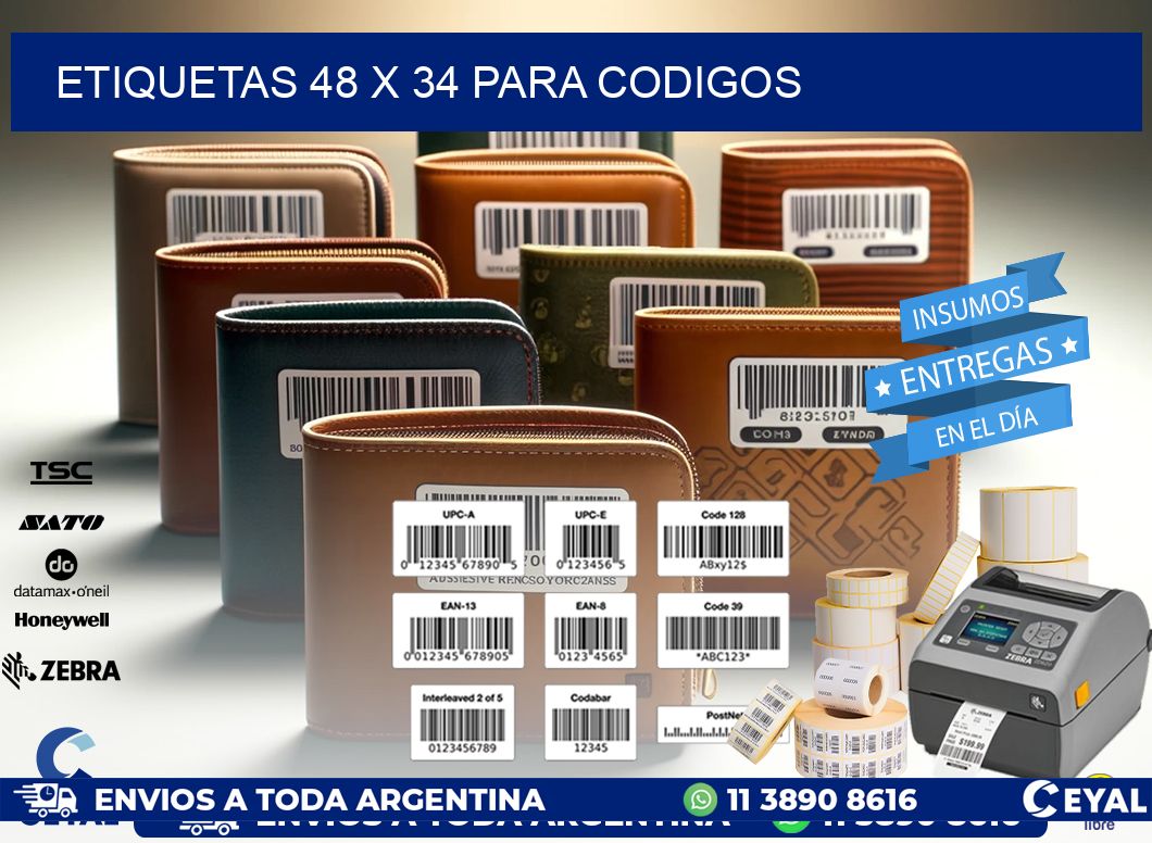 ETIQUETAS 48 x 34 PARA CODIGOS