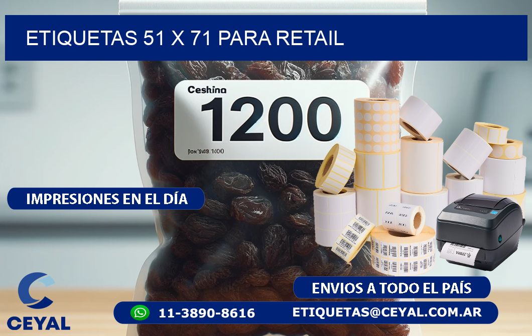 ETIQUETAS 51 x 71 PARA RETAIL