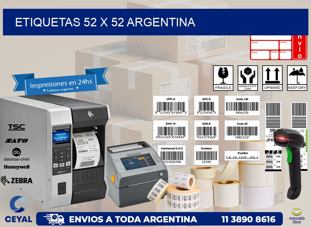 ETIQUETAS 52 x 52 ARGENTINA
