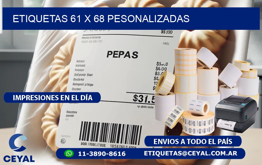 ETIQUETAS 61 x 68 PESONALIZADAS