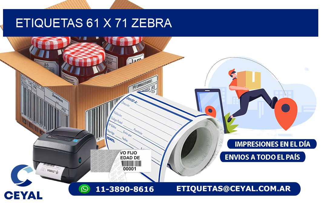 ETIQUETAS 61 x 71 ZEBRA