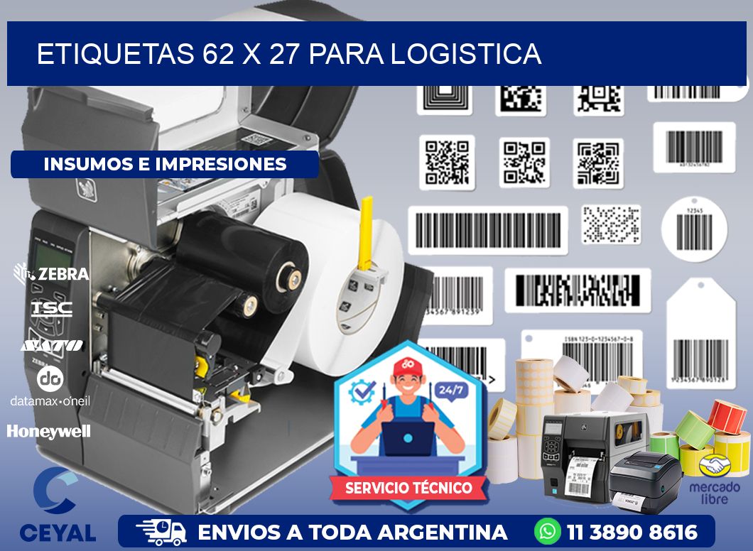 ETIQUETAS 62 x 27 PARA LOGISTICA