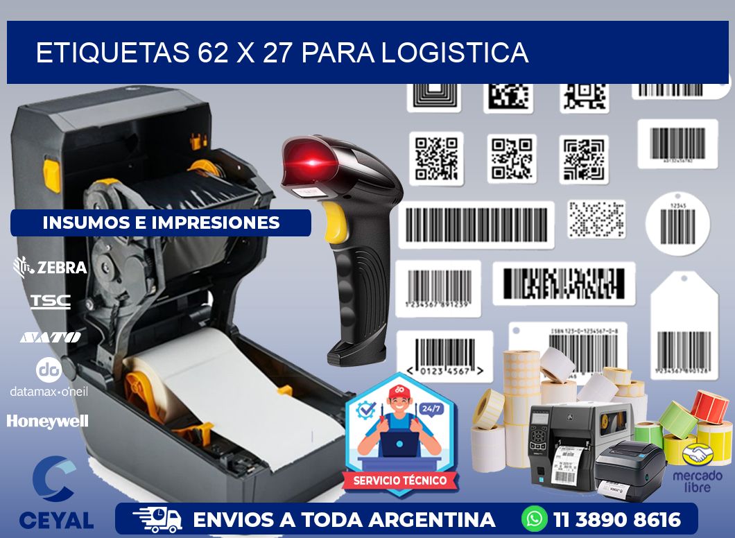 ETIQUETAS 62 x 27 PARA LOGISTICA