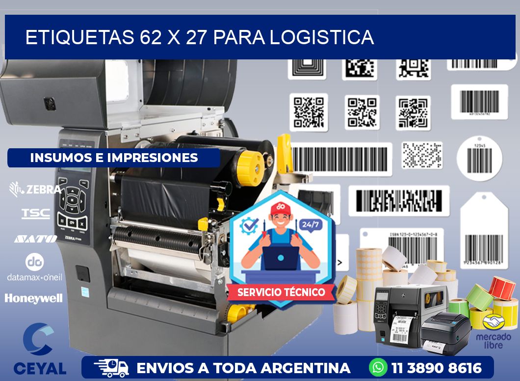 ETIQUETAS 62 x 27 PARA LOGISTICA