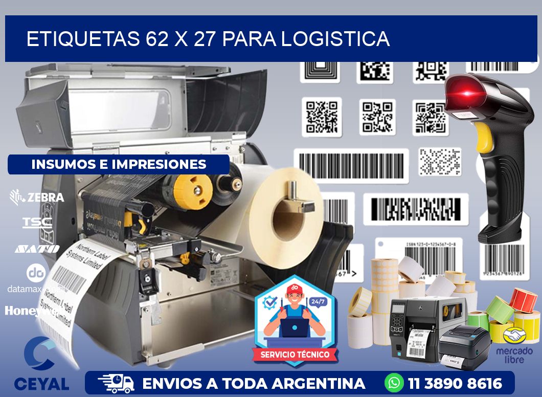 ETIQUETAS 62 x 27 PARA LOGISTICA