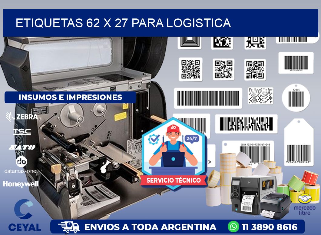 ETIQUETAS 62 x 27 PARA LOGISTICA