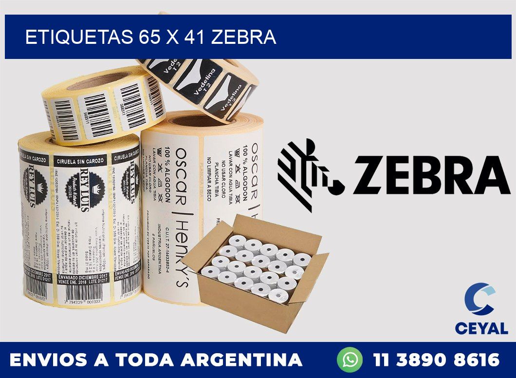 ETIQUETAS 65 x 41 ZEBRA