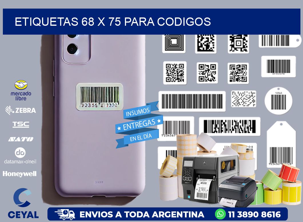 ETIQUETAS 68 x 75 PARA CODIGOS