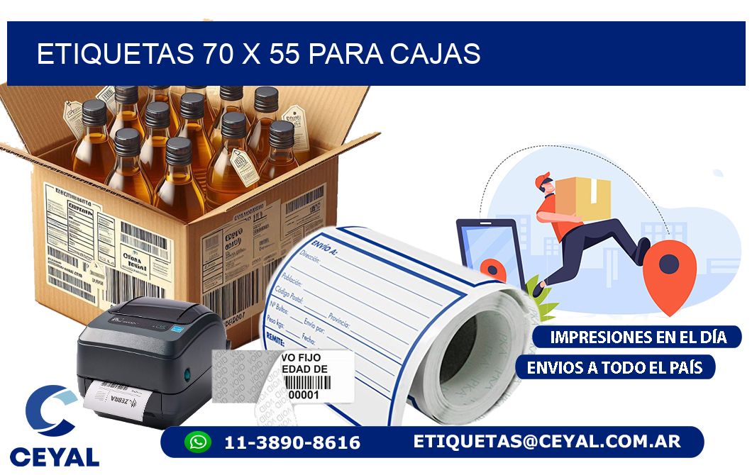 ETIQUETAS 70 x 55 PARA CAJAS