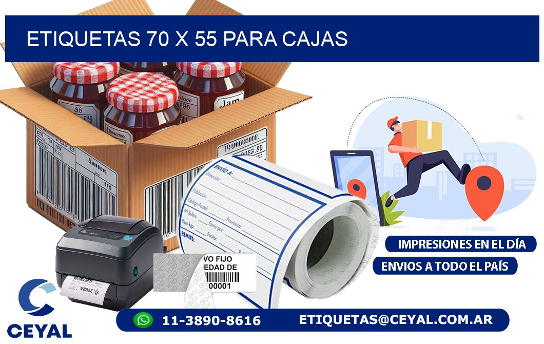 ETIQUETAS 70 x 55 PARA CAJAS