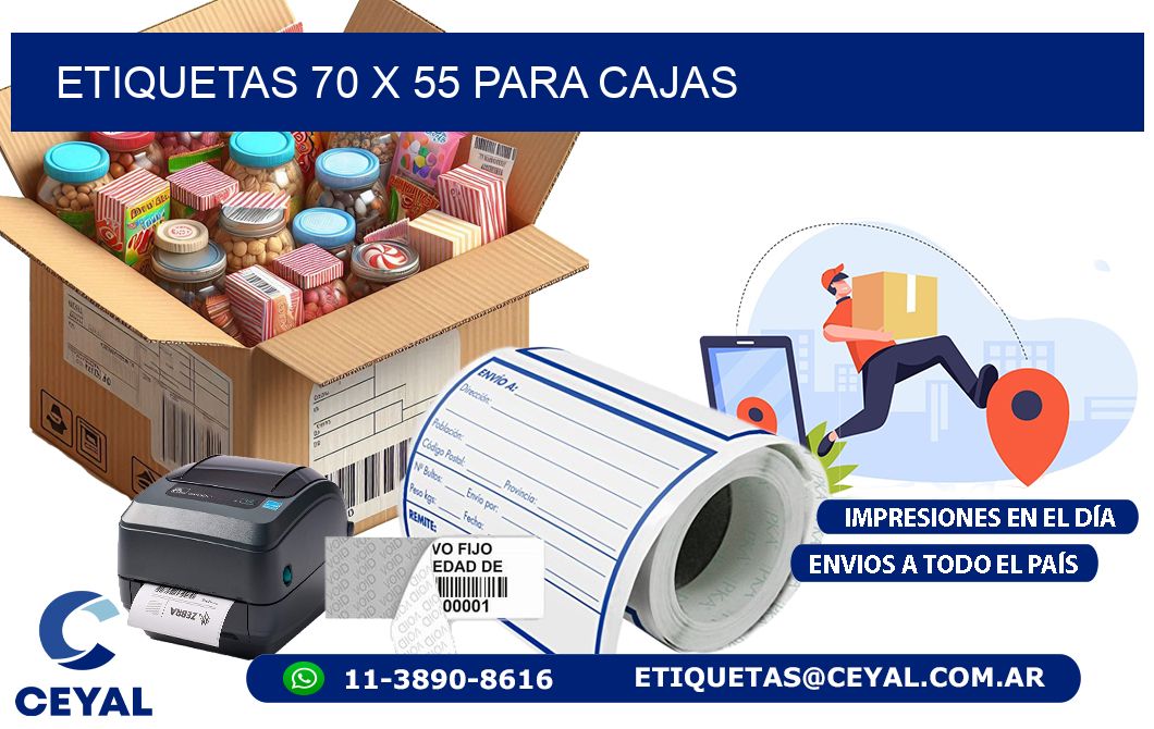 ETIQUETAS 70 x 55 PARA CAJAS