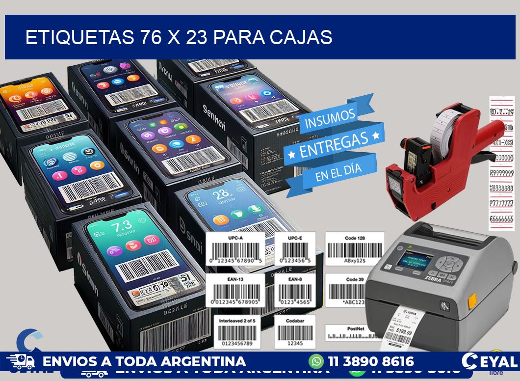 ETIQUETAS 76 x 23 PARA CAJAS