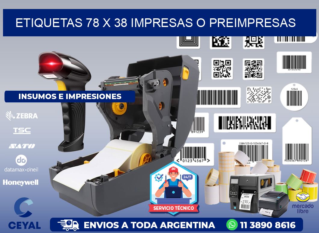 ETIQUETAS 78 x 38 IMPRESAS O PREIMPRESAS