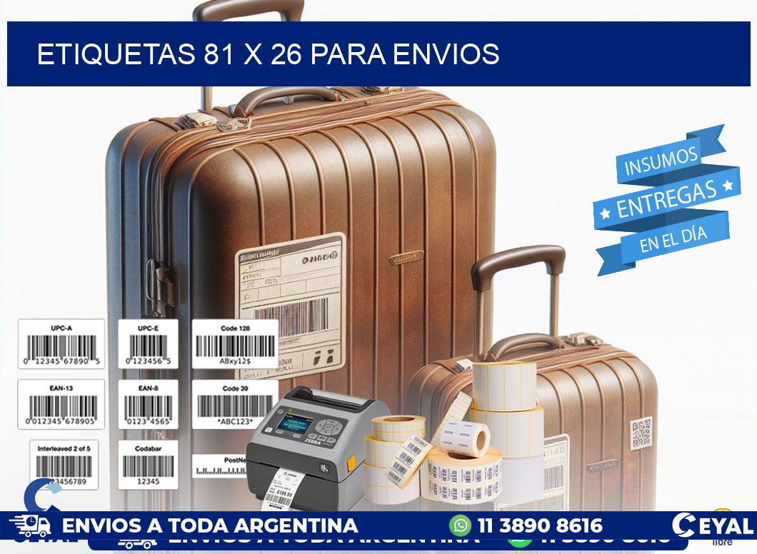 ETIQUETAS 81 x 26 PARA ENVIOS